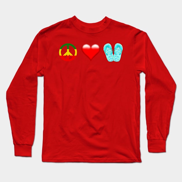 Peace Love Flip Flops Long Sleeve T-Shirt by macdonaldcreativestudios